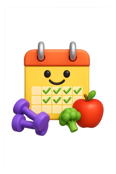 emoji 3d stile iphone che rappresenta la costanza nel seguire un piano di allenamento e di dieta 3d sticker