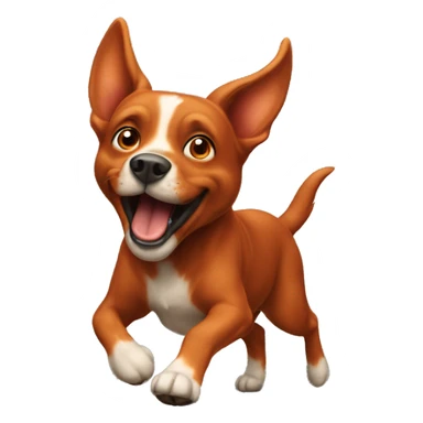 realistic solid red dog with pointed ears running sticker