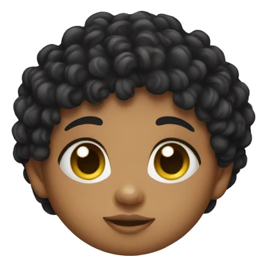 curly black hair baby sticker