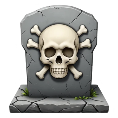 Headstone with simplified skull, front view sticker