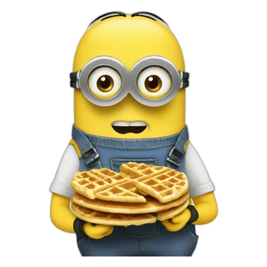 minion eating waffles sticker