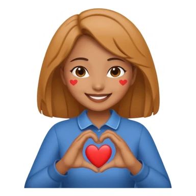 Sameko Saba doing an heart with her hands sticker