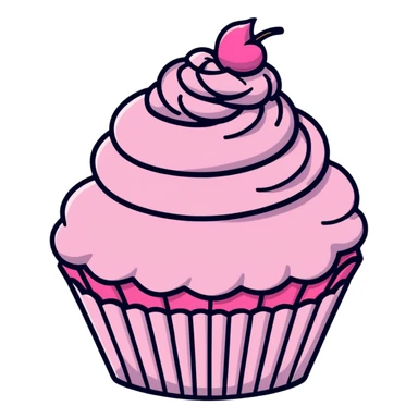 cupcake with pink icing sticker