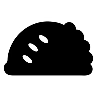 fried pastry icon, solid filled, strong silhouette, no color sticker