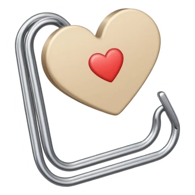 beige paper clip with a heart on it sticker