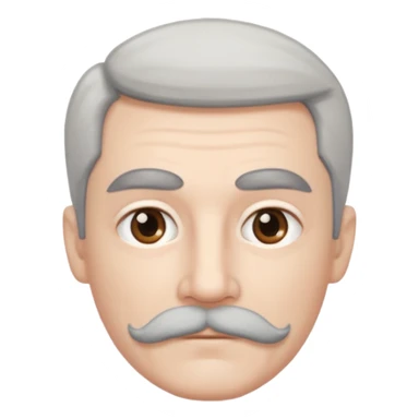 The disguised emoji but with gray eyebrows and mustache sticker