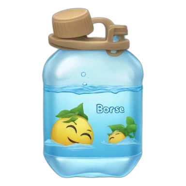 A bottle of water with name BorsecPrimaru sticker