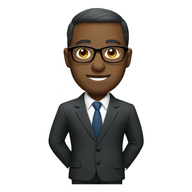 black business man with glasses sticker