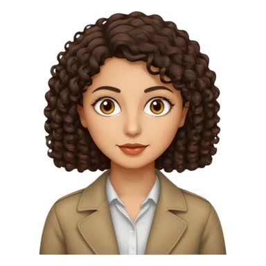 30 yr iranian woman dark brown hair curly wavy short hair sticker