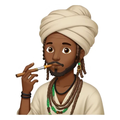 Black man with locs smoking shisha sticker