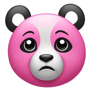 pink panda crying  sticker