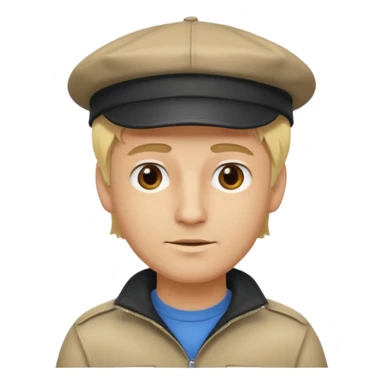 Homme fort blond chauve casquette sticker