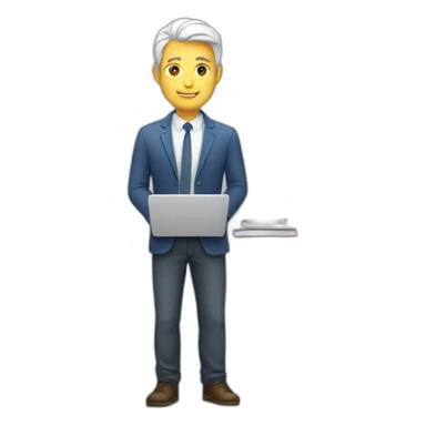white man smart man using laptop sticker