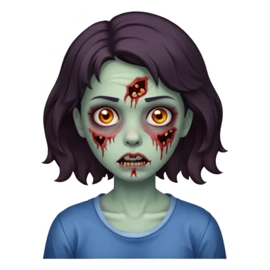 Zombie girl with bruises, she has a short wavy hair. sticker