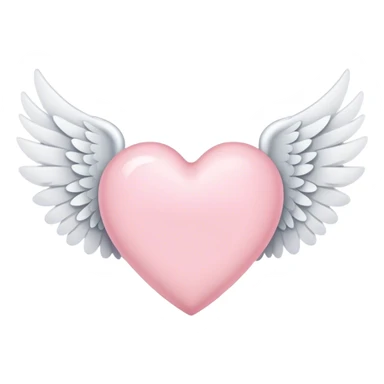 light pink heart with wings sticker