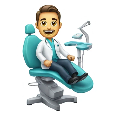 Dentist by dental chair sticker