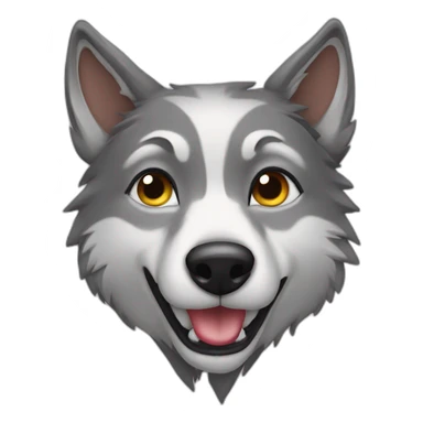 female wolf sending a kiss sticker
