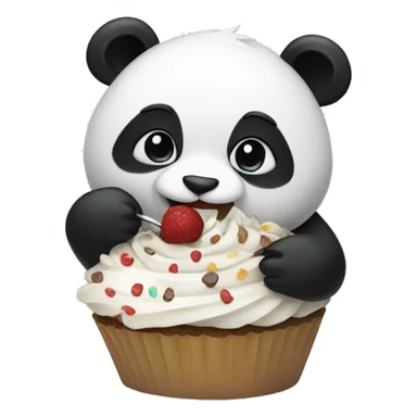 Panda eating Cup cakes  sticker