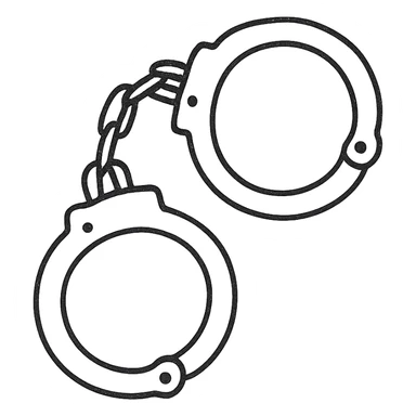 handcuff, slightly thicker black lines, hand drawn icon with no fill sticker