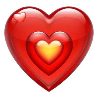 Oso de cristal con un corazón rojo sticker