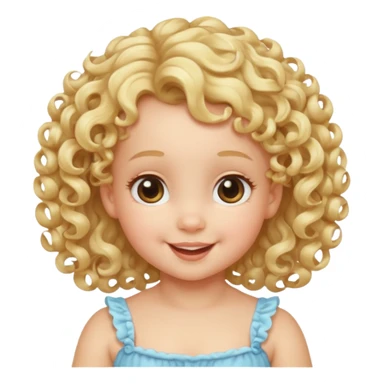 Cherubic Baby girl with curls bust sticker