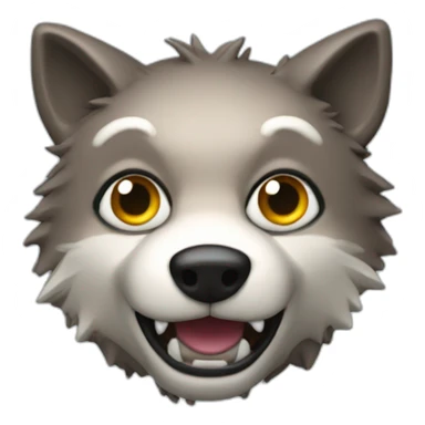 3d sphere with a cartoon Wolf skin texture with big feminine eyes sticker