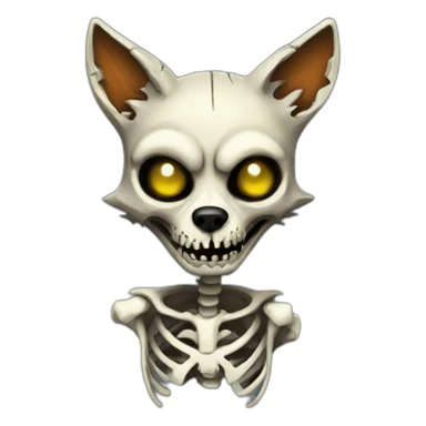 Zombie skeleton fox sticker