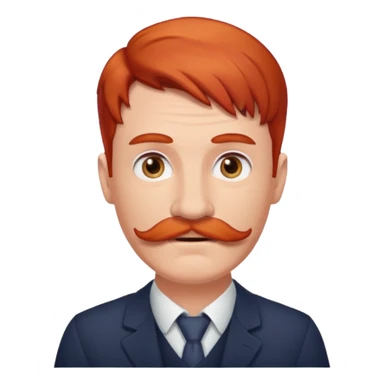 red haired guy with moustache sticker