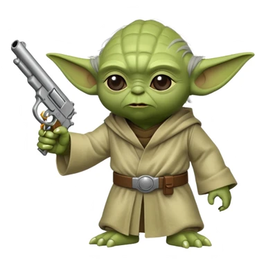 Yoda with a gun sticker