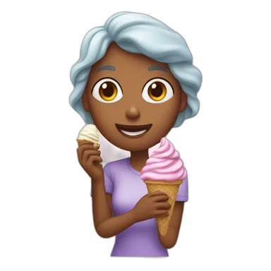woman eating ice cream sticker