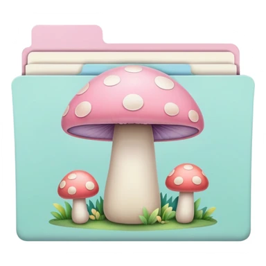 pastel file folder with pastel mushroom on cover  sticker