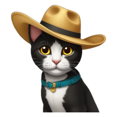 Gato negro con sombrero cordobés sticker