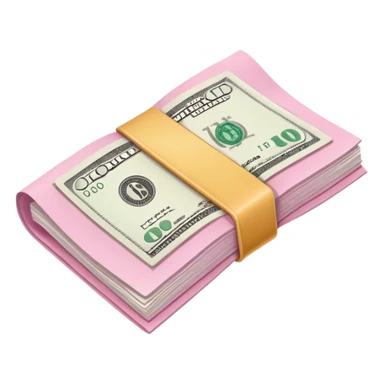 a pink piece of cash sticker