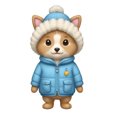 pet in winter outfit sticker