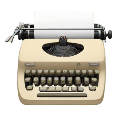 beige typewriter and flowers sticker
