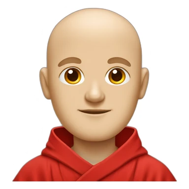 white Monk in red bathrobe sticker
