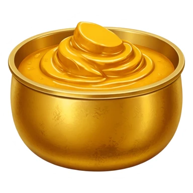 Turmeric paste in a golden metal bowl sticker