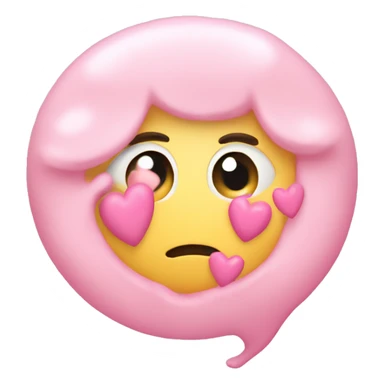 Flushed with light pink hearts sticker