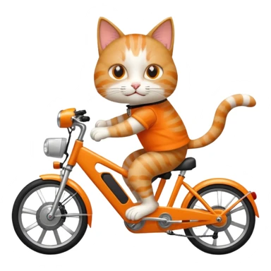 Cat on a electric bike sticker
