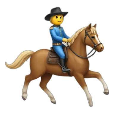 Un Chat sur un cheval sticker