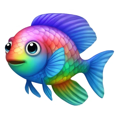 Rainbow fish sticker