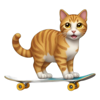 Cat with skateboard sticker