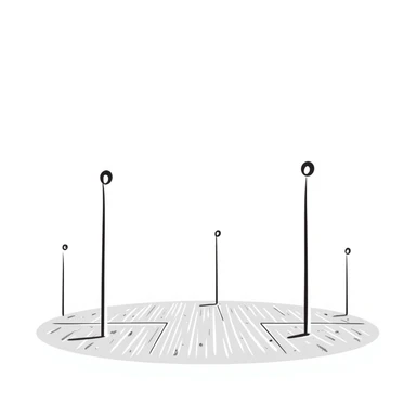 a hand-drawn quidditch field with three tall goal posts on each end, an oval sports field from Harry Potter sticker