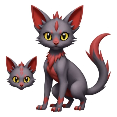 Noibat-Lykoi-Sphynx-Nargacuga-Litten-Torracat-fusion-Fakemon-Pokémon-creature  sticker