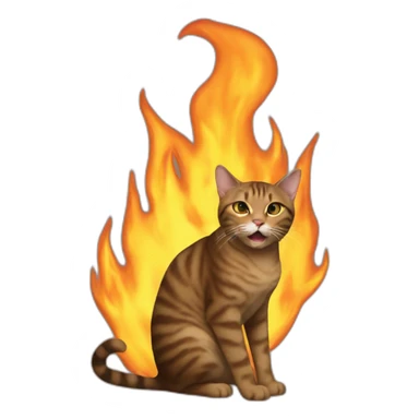 Cat on fire in meme that’s fine sticker