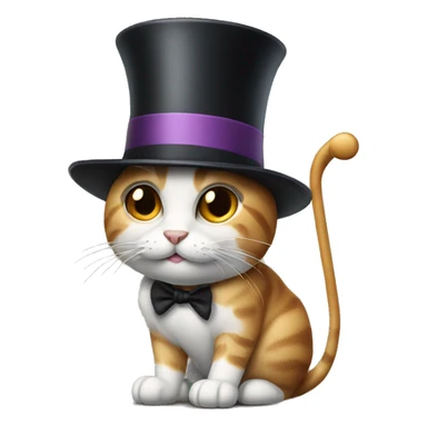 Cat with top hat and cane sticker