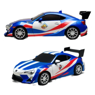 Radio Controlled Captain Rex themed 2013 Toyota 86 shaped like a Formula One race car with exposed turbine wheels  sticker