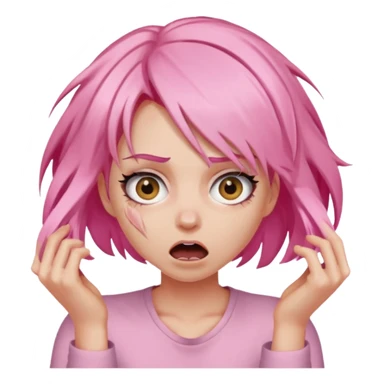 Manic ripping hair out female pink sticker