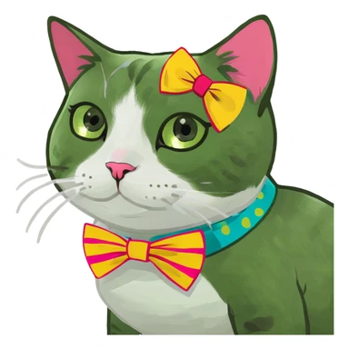Cat wearing a dress sticker