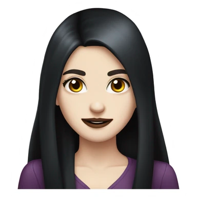 white girl black hair tuck behind ears vampire  sticker